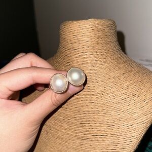 Mabé earrings with Silver hardware